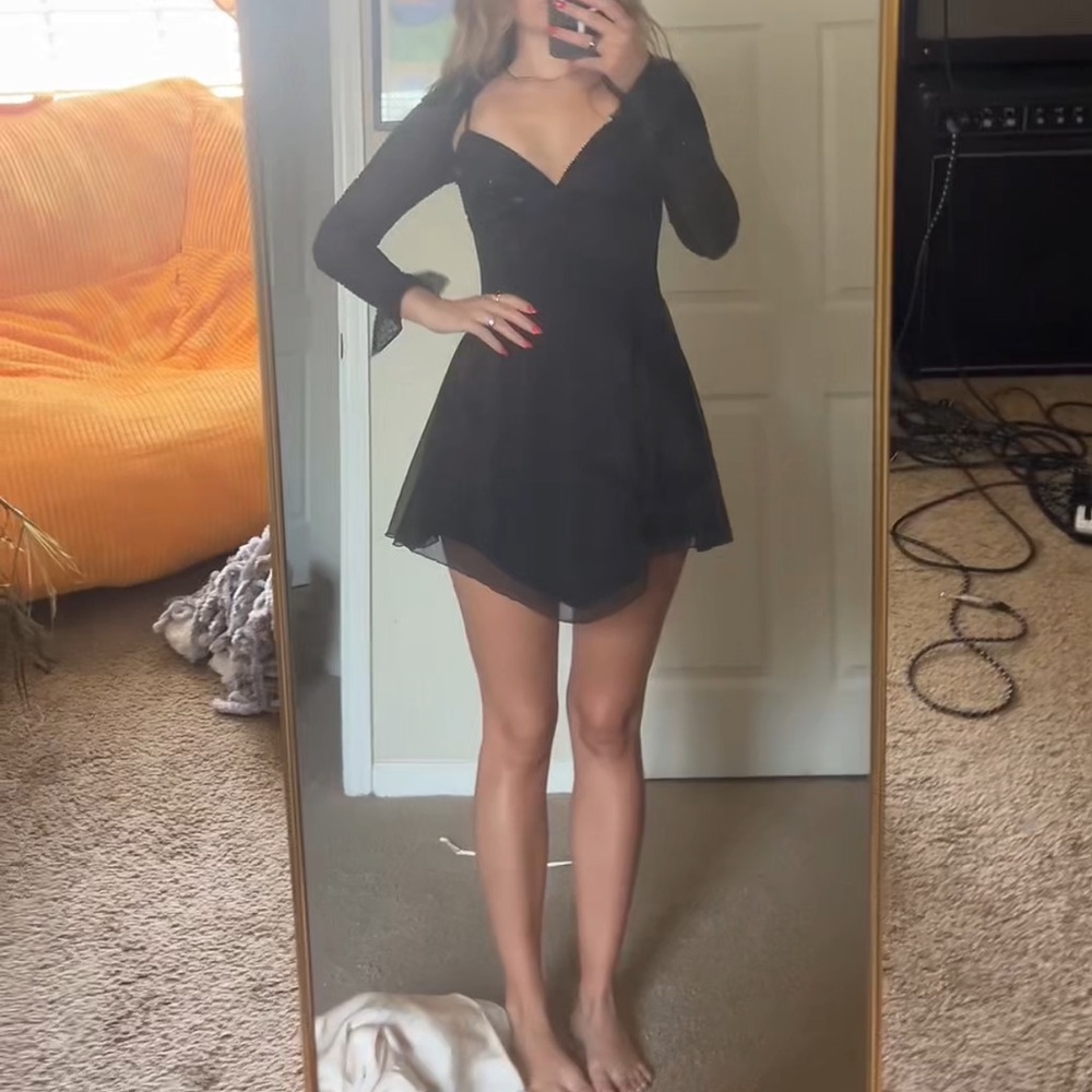 NWOT Oh Polly black embellished mini dress